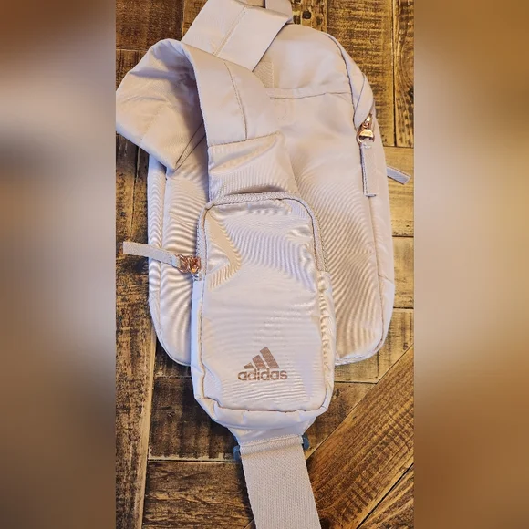 Adidas Essentials Sling Crossbody Bag Beige Pink - Picture 8 of 15